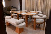 NORDIC DINNING TABLE WITH 4x CHAIRS / 1x BENCH